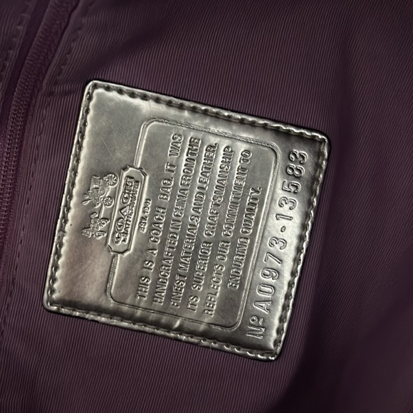 Coach Purse Madison Julianne Black Leather & Canvas Tote - Picture 3 of 9